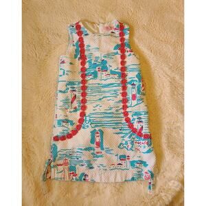 Lilly Pulitzer Girls Little Lilly Sleeveless Shift Dress 10 Watch Out Pattern